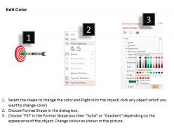 0115 red target board with seven staged arrow powerpoint template