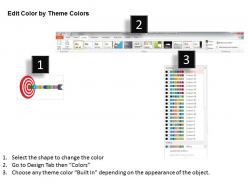 0115 red target board with seven staged arrow powerpoint template