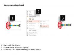 0115 red target board with six staged arrow powerpoint template