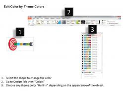 0115 red target board with six staged arrow powerpoint template