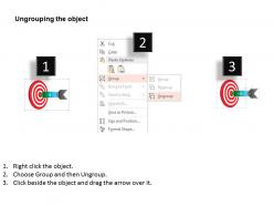 0115 red target board with three staged arrow powerpoint template