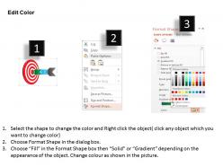 0115 red target board with three staged arrow powerpoint template