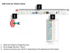 0115 red target board with three staged arrow powerpoint template