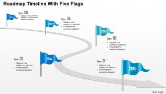 0115 roadmap timeline with five flags powerpoint template