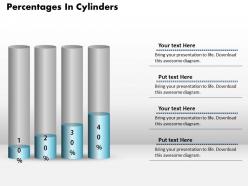 0414 percentage growth cylinders column chart powerpoint graph