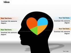 0414 pie chart human heart shape powerpoint graph