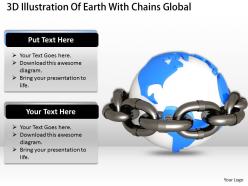 0514 3d illustration of earth with chains global environment image graphics for powerpoint