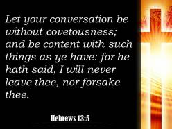 0514 hebrews 135 keep your lives free powerpoint church sermon