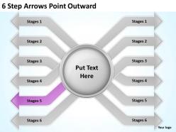 0620 timeline chart 6 step arrows point outward powerpoint templates