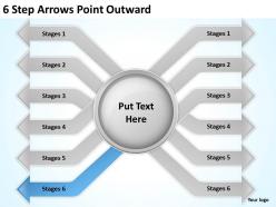 0620 timeline chart 6 step arrows point outward powerpoint templates