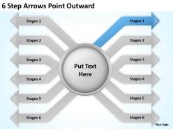 0620 timeline chart 6 step arrows point outward powerpoint templates