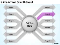 0620 timeline chart 6 step arrows point outward powerpoint templates