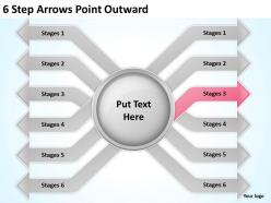 0620 timeline chart 6 step arrows point outward powerpoint templates