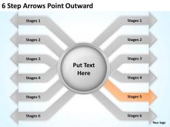 0620 timeline chart 6 step arrows point outward powerpoint templates