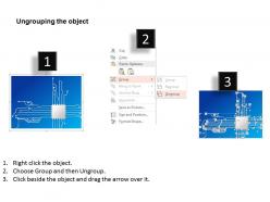 0814 printed circuit board pcb with cpu chip icon for chip design eda ppt slides