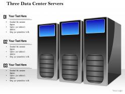 0814 three datacenter servers with compute blades in a rack side by side ppt slides