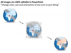 0914 business plan 3d globe enclosed in arrow marked with africa and europe powerpoint presentation template