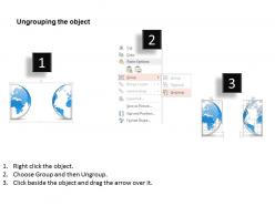 0914 business plan 3d globe half view with different locations powerpoint presentation template