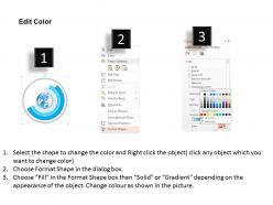 0914 business plan 3d globe in semi circle disks diagram powerpoint presentation template