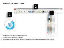 0914 business plan 3d globe in semi circle disks diagram powerpoint presentation template