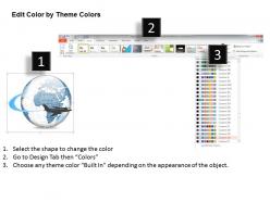 0914 business plan 3d globe with aircraft flying around it powerpoint presentation template