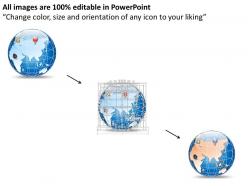 0914 business plan 3d world globe with location icon on africa europe asia powerpoint presentation template