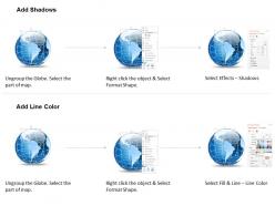 0914 business plan 3d world globe with location icons line powerpoint presentation template
