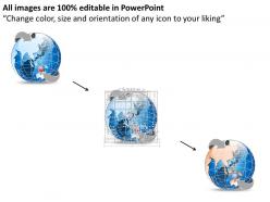 0914 business plan 3d world globe with location pins on asia and europe powerpoint presentation template