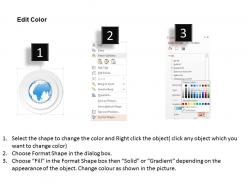 0914 business plan circular disks with globe in center powerpoint presentation template