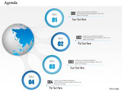 0914 business plan globe with four points agenda diagram powerpoint presentation template