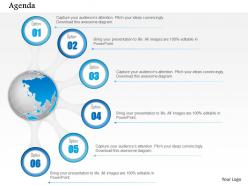 0914 business plan six points options agenda with globe diagram powerpoint presentation template