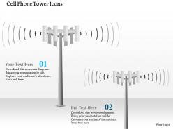 0914 cell phone tower icons cellular mobile ppt slide