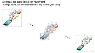 0914 mobile cellular phone with social media icons bubbling up ppt slide