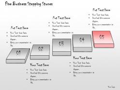 1013 business ppt diagram five business stepping stones free powerpoint templates