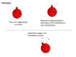 1014 3d red stars christmas ball image graphics for powerpoint