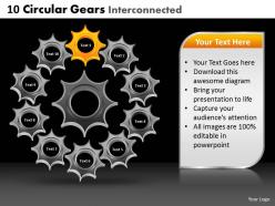 10 circular gears interconnected powerpoint slides and ppt templates db