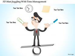 1214 3d man juggling with time management powerpoint template