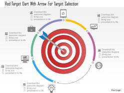 1214 red target dart with arrow for target selection powerpoint template