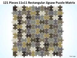 121 pieces 11x11 rectangular jigsaw puzzle matrix powerpoint templates 0812