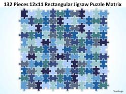 132 pieces 12x11 rectangular jigsaw puzzle matrix powerpoint templates 0812