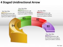 1814 business ppt diagram 4 staged unidirectional arrow powerpoint template