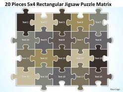 20 pieces 5x4 rectangular jigsaw puzzle matrix powerpoint templates 0812