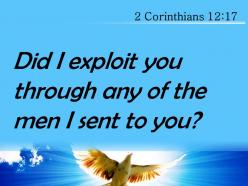 2 corinthians 12 17 the men i sent to you powerpoint church sermon