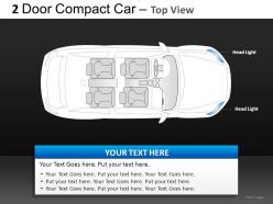 2 door blue car top view powerpoint presentation slides db