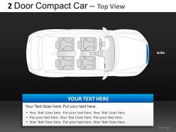 2 door blue car top view powerpoint presentation slides db