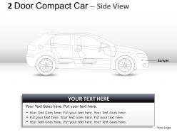 2 door blue compact car side view powerpoint presentation slides