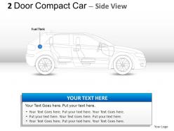 2 door blue compact car side view powerpoint presentation slides