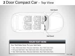 2 door blue compact car top view powerpoint presentation slides