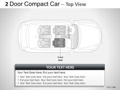 2 door blue compact car top view powerpoint presentation slides