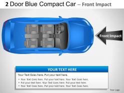 2 door blue compact car top view powerpoint presentation slides